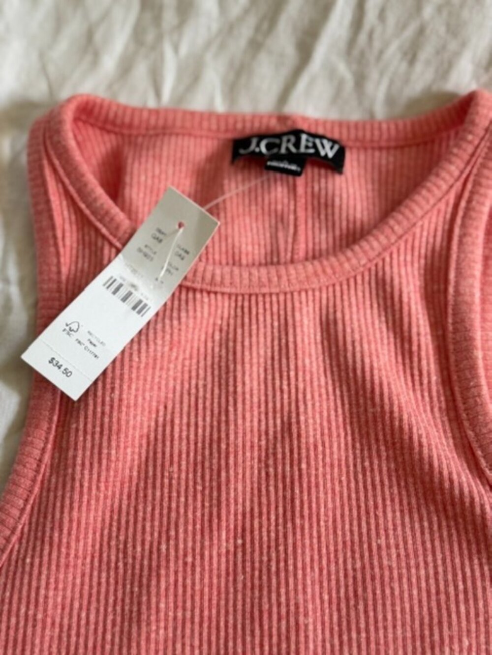NWT J.Crew Coral Ribbed High-Neck Tank Top – Size S